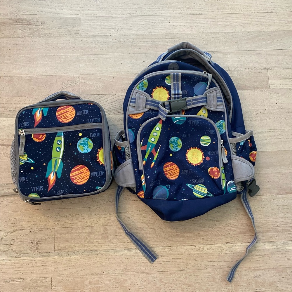 Pottery Barn Kids Navy Space Rocket Backpack only